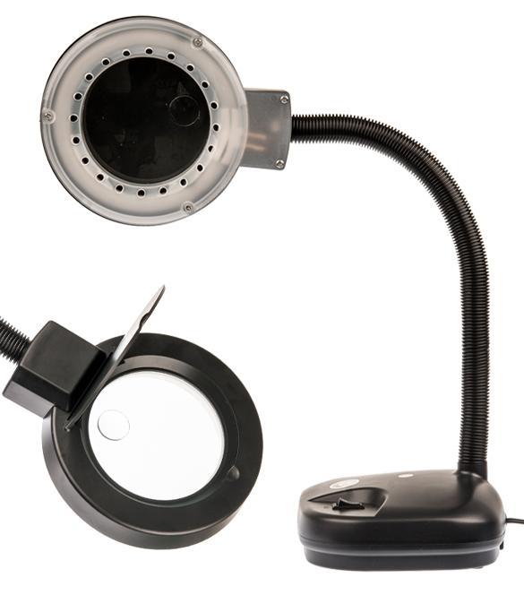 Black Tabletop Gooseneck Magnifying Lamp Adjustable Light 3X 10X